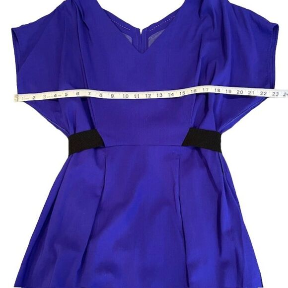 Escada Dorris Dress Stained Glass Violet Purple Black Elastic Waist Size 6 (36) - Picture 10 of 13